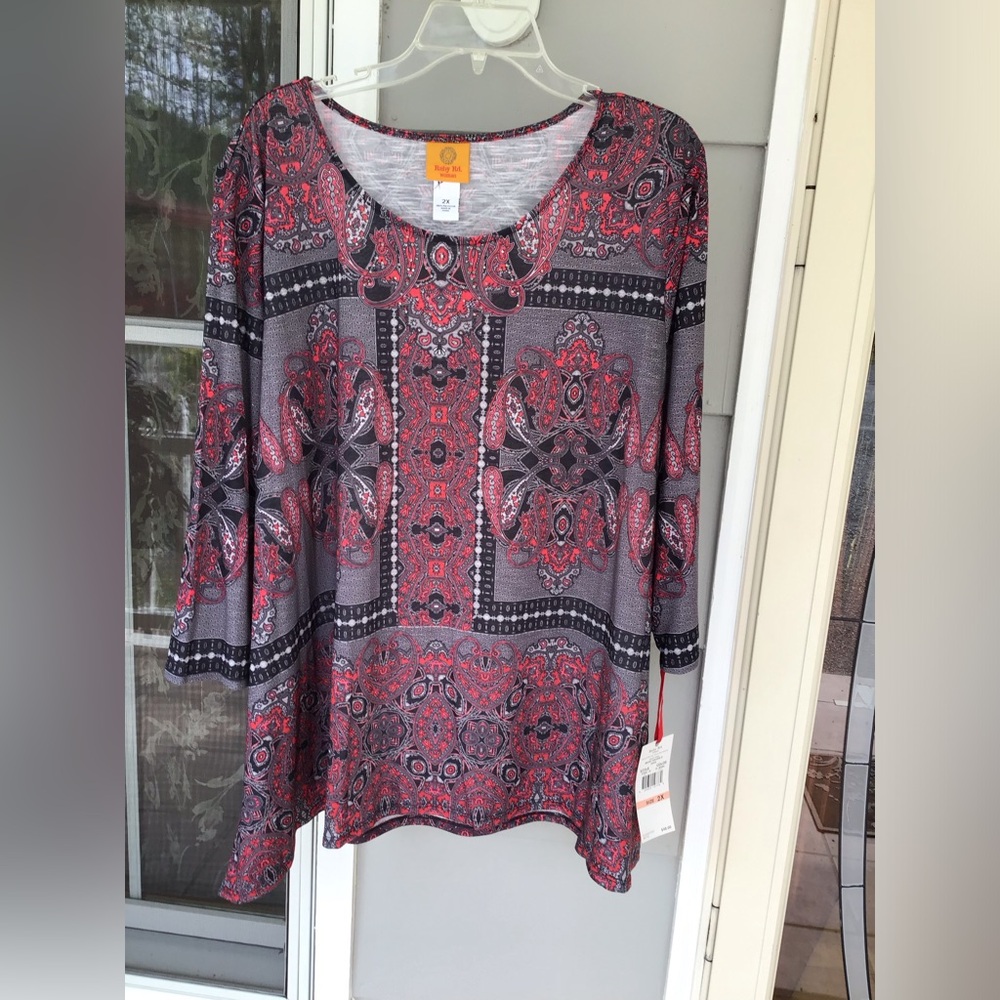 Ruby Rd. Woman’s tunic top 2X plus size new with tags dressy church..